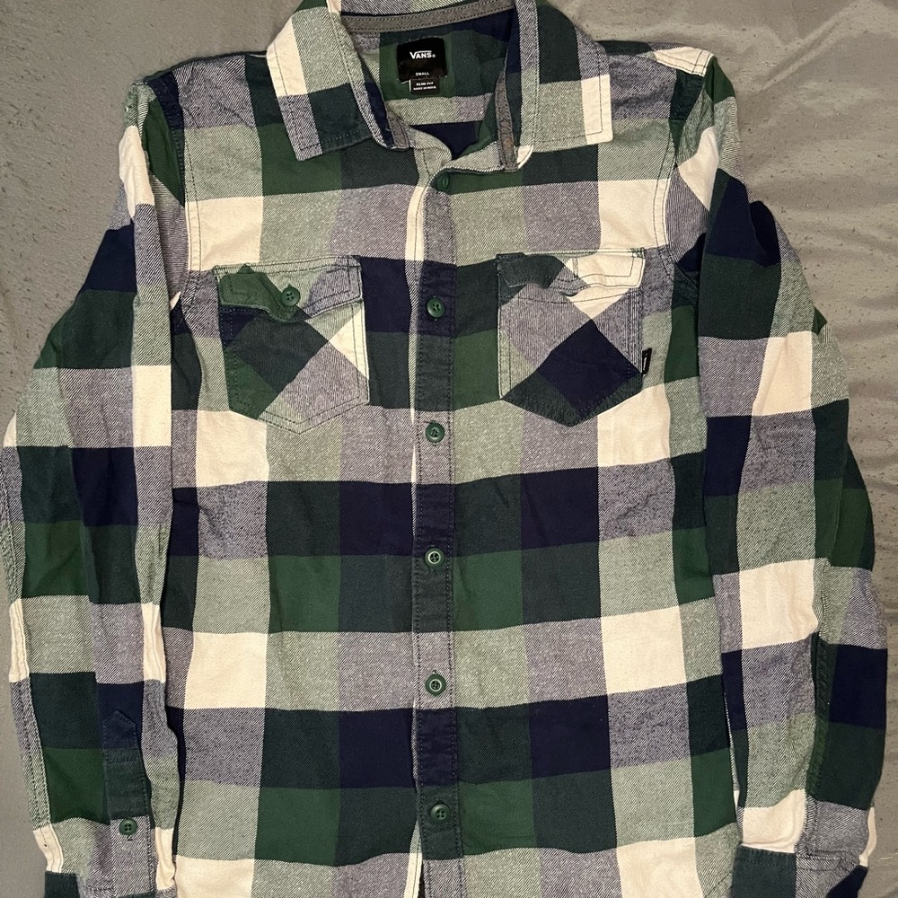 Vans Slim Fit Green Flannel